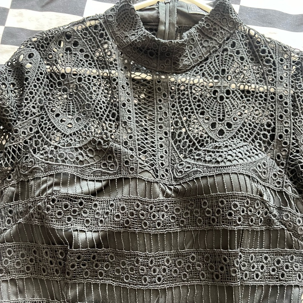 Blithe Large Black Crochet Romper - image 4